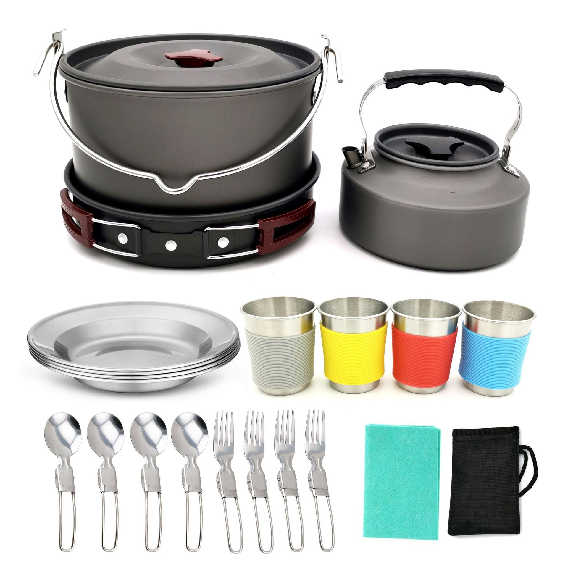 Camping Cookware Set Aluminum Pot