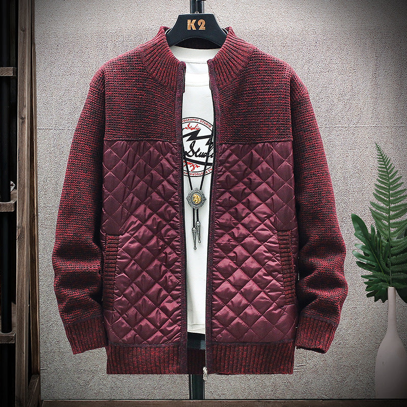 Plush stitched sweater jacket