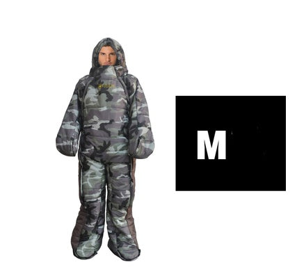 Human sleeping humanoid sleeping bag