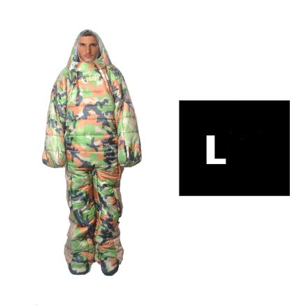 Human sleeping humanoid sleeping bag