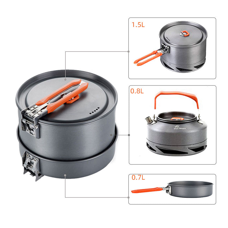 Portable Camping Cookware Heat Set