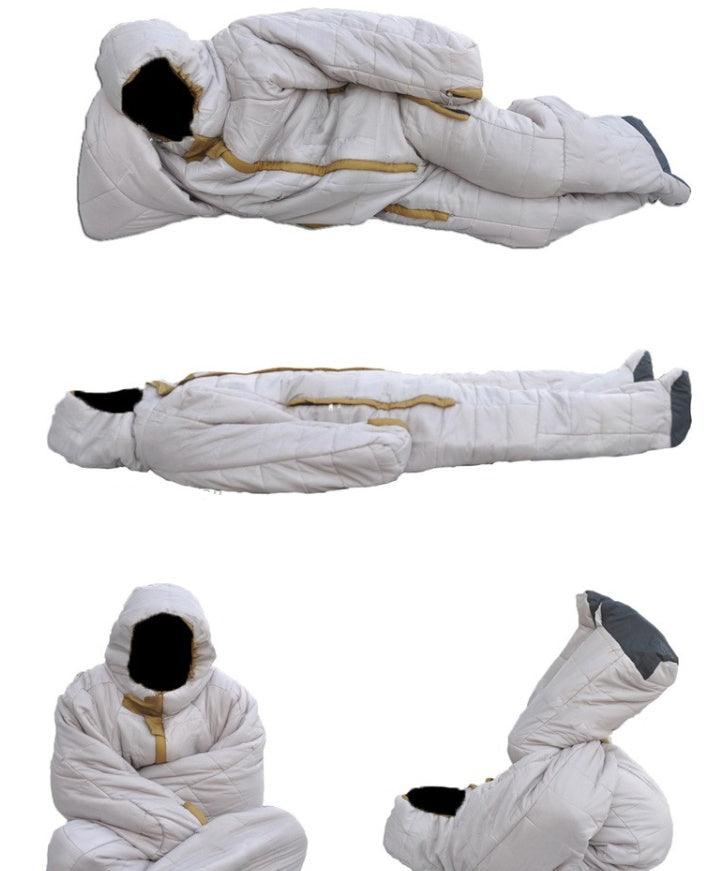Human sleeping humanoid sleeping bag