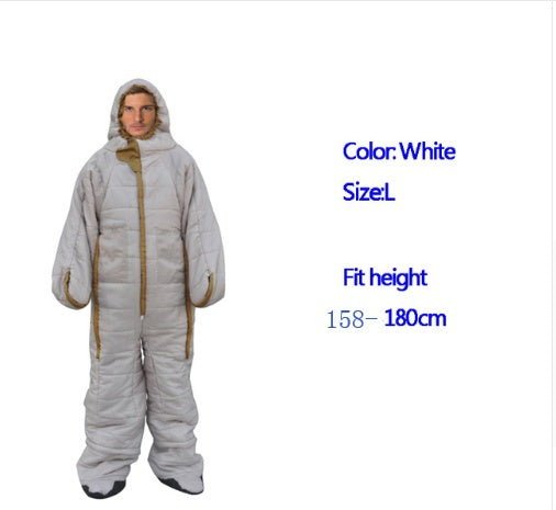 Human sleeping humanoid sleeping bag