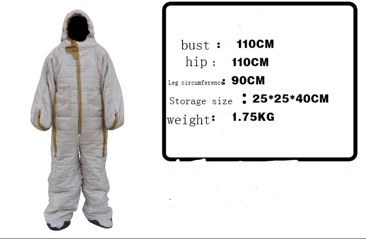 Human sleeping humanoid sleeping bag