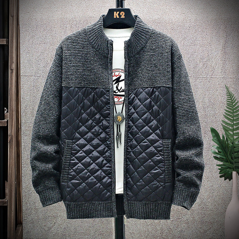 Plush stitched sweater jacket