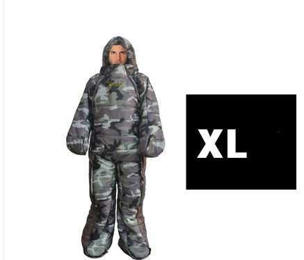 Human sleeping humanoid sleeping bag